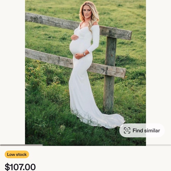 Elegant Navy Blue Maternity Gown - Picture 1 of 3